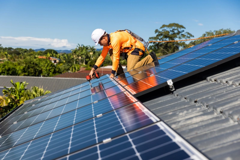 elektriker installerar solceller i Skåne